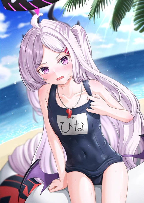「水着ってだけでそんなに喜ばなくても…」さすがにちょっと照れ臭いヒナ委員長 #空崎ヒナ #ブルアカ 