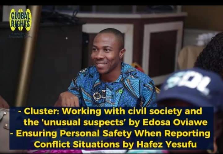 NWOKOCHASMITHC's tweet photo. Training on Conflict -Sensitive Reporting For Journalists by Global Rights Nigeria🇳🇬 5-6th July, 2023.
It was an eye-opening Experience and Learning from First Class Journalists and Experts.
Thank you so much @Globalrightsng
#conflictsensitivereporting
#conflictjournalism https://t.co/OOuTub7cdZ