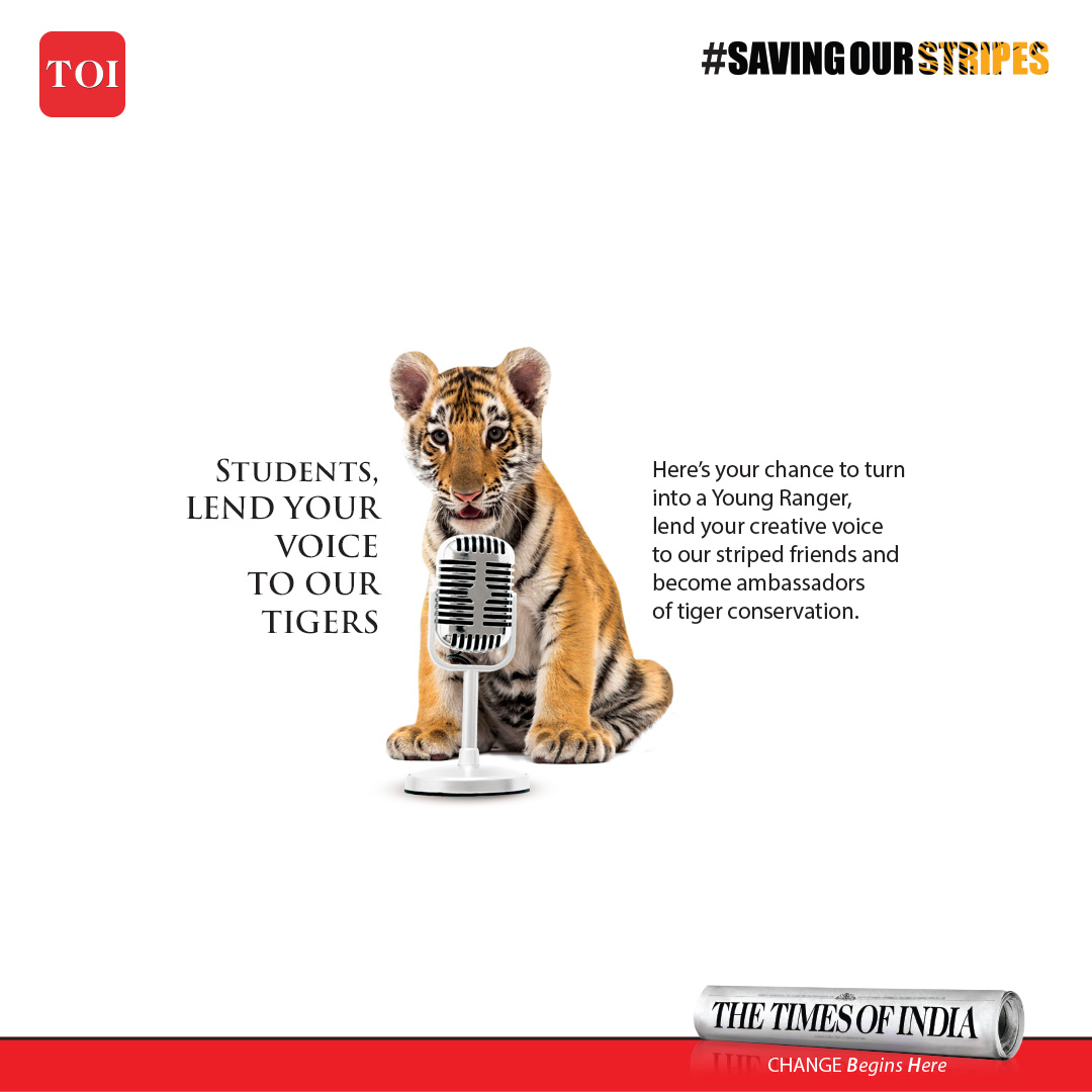 Dear Students, create a gripping presentation on how tigers play a key role in our ecosystem and economy through video, audio, slideshow, photo, or write-up. The top 225 entries will win Amazon vouchers worth Rs 1000, get e-certificates, and have a chance to feature in the Times