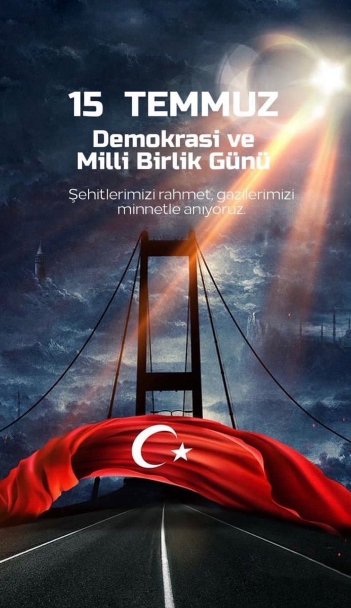 “Kim bu cennet vatanın uğruna olmaz ki feda…”🇹🇷🇹🇷
#15Temmuz darbe girişimine karşı verilen destansı mücadelede şehit olan vatandaşlarımızı rahmet ve minnetle yâd ediyor,kahraman gazilerimize şükranlarımızı sunuyoruz.
Unutmadık, unutmayacağız!
#15TemmuzDemokrasiveMilliBirlikGunu