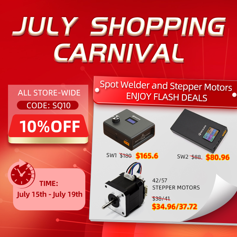 SequreCompany's tweet photo. 📣July SHOPPING CARNIVAL
SUPRISE 1⃣: All STORE-WIDE 10%OFF code：SQ10
SUPRISE 2⃣: Spot Welder and Stepper Motors ENJOY FLASH DEALS（8%OFF）
✈️Order Over $120 Free Shipping
⏰TIME: July 15th - July 19th
Add to cart now👉https://t.co/j6D71GihvF https://t.co/oRKUkt15Et