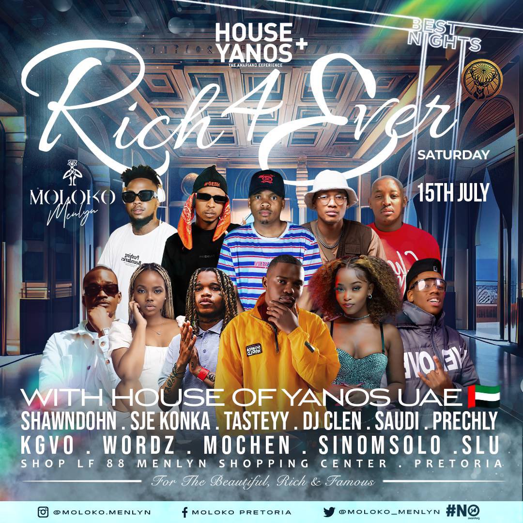 <a href="/Moloko_Menlyn/">Moloko Menlyn</a> represents The House Of Yanos tonight so make sure you there for the turn up 🔥🔥🔥🔥

<a href="/sbokhuzy/">SBOKHUZY 🇿🇦</a> 
<a href="/Djyeankeyz/">♣Deejay yeankeyz♣</a> 
<a href="/SjeKonka/">Sje Konka</a> 
<a href="/SinoMsolo/">Sinoyolo Msolo</a> 

#richsaturdays #molokolovesyou #houseofyanos #MolokoForEver