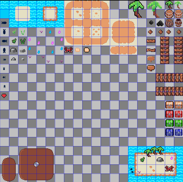 ValiantPandaDev's tweet photo. I've started to add to the tileset for my beach area, to get that pixel art practice in.
It's been an interesting experience to see how tilesets look before you put them together into a coherent image like in the bottom right
#aseprite #pixels #pixelart #pixelsprites #indiedev https://t.co/qIezqYQ9bS