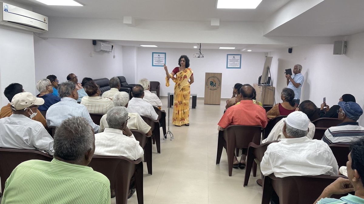 bindumenon2013's tweet photo. Awareness on Brain Health and diseases to SHAR Retired employees.
A very lively interaction with the senior members.
Its time to act on Brain Health!
#StrokeSurvivor #strokeawarenessreness #epilepsyawareness #drbindumenonfoundation #StrokeSurvivor #strokeadvocacy https://t.co/yMtUJLFl0m