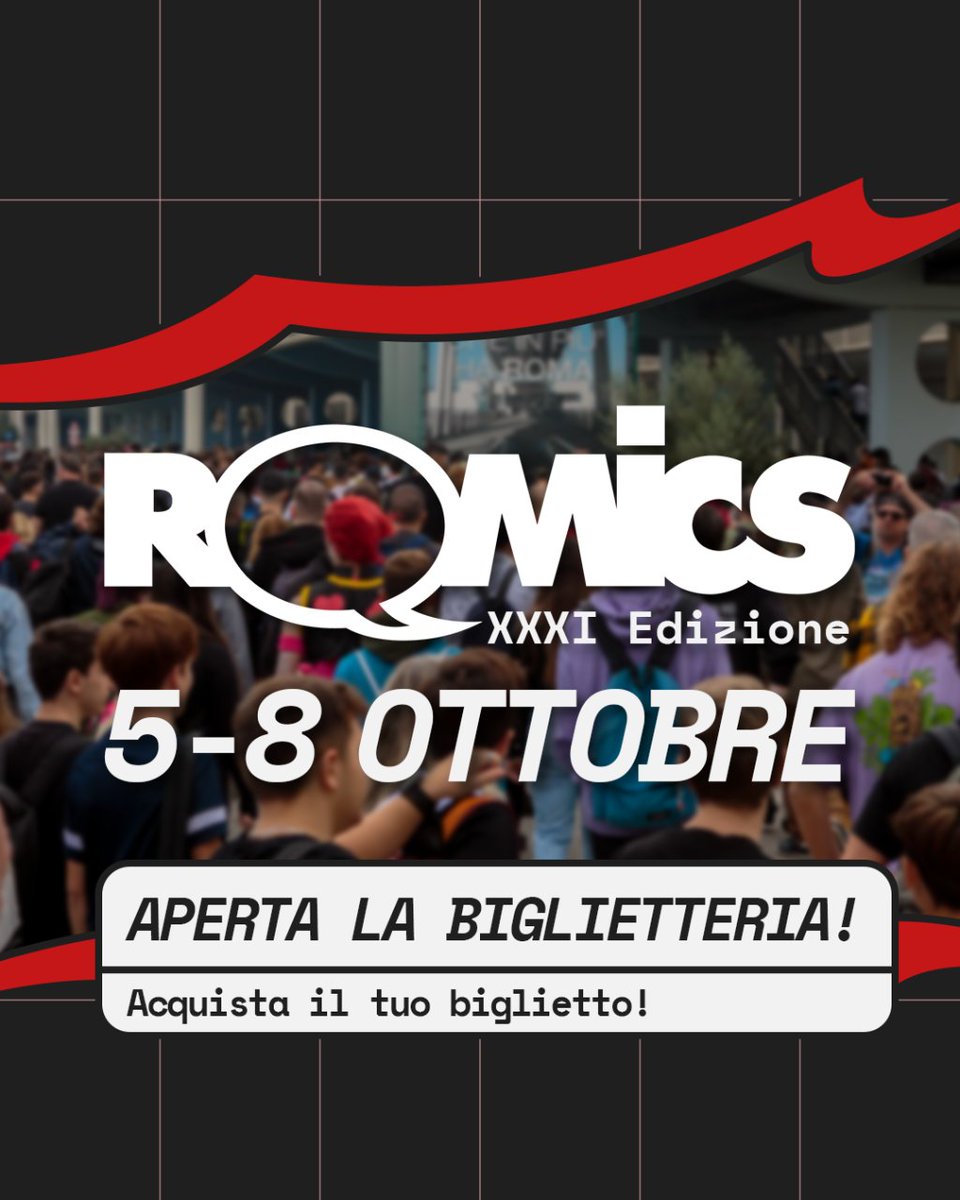 🎟️ I biglietti per la XXXI edizione di Romics, il Festival Internazionale del Fumetto, Animazione, Cinema e Games, sono ora disponibili! 🎟️ 🔗 Acquista il tuo biglietto, o scopri tutte le modalità d'accesso qui ⬇️ bit.ly/BiglietteriaR31 #romics31 #romics2023 #romicsottobre