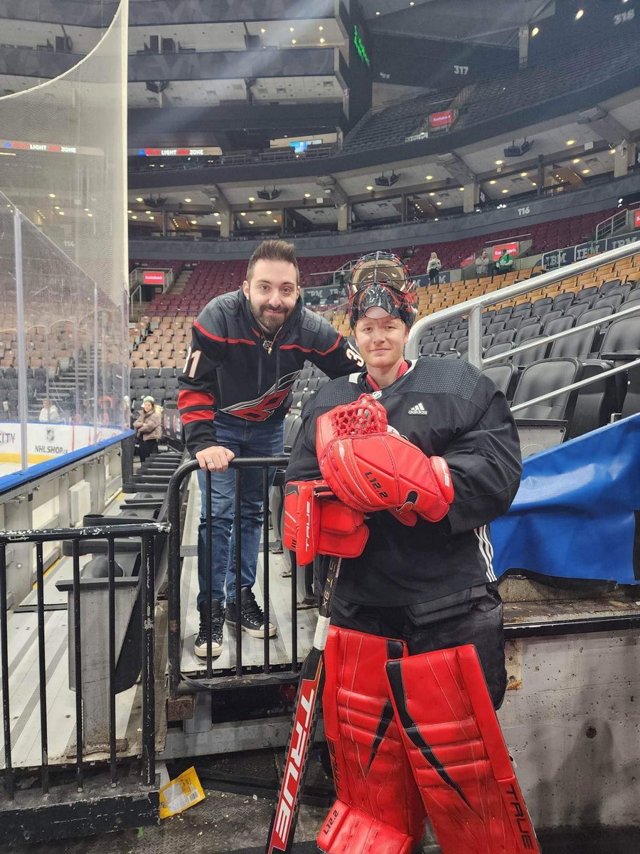 Canuck_Grump's tweet photo. What do you do when you meet your favourite player and he signs your jersey so you can’t wear it anymore? 

You buy a new @Canes Freddie jersey clearly 🔥🦖 

@CoolHockey @f_andersen30 #FredZilla #Andersen https://t.co/faNXYSht4R