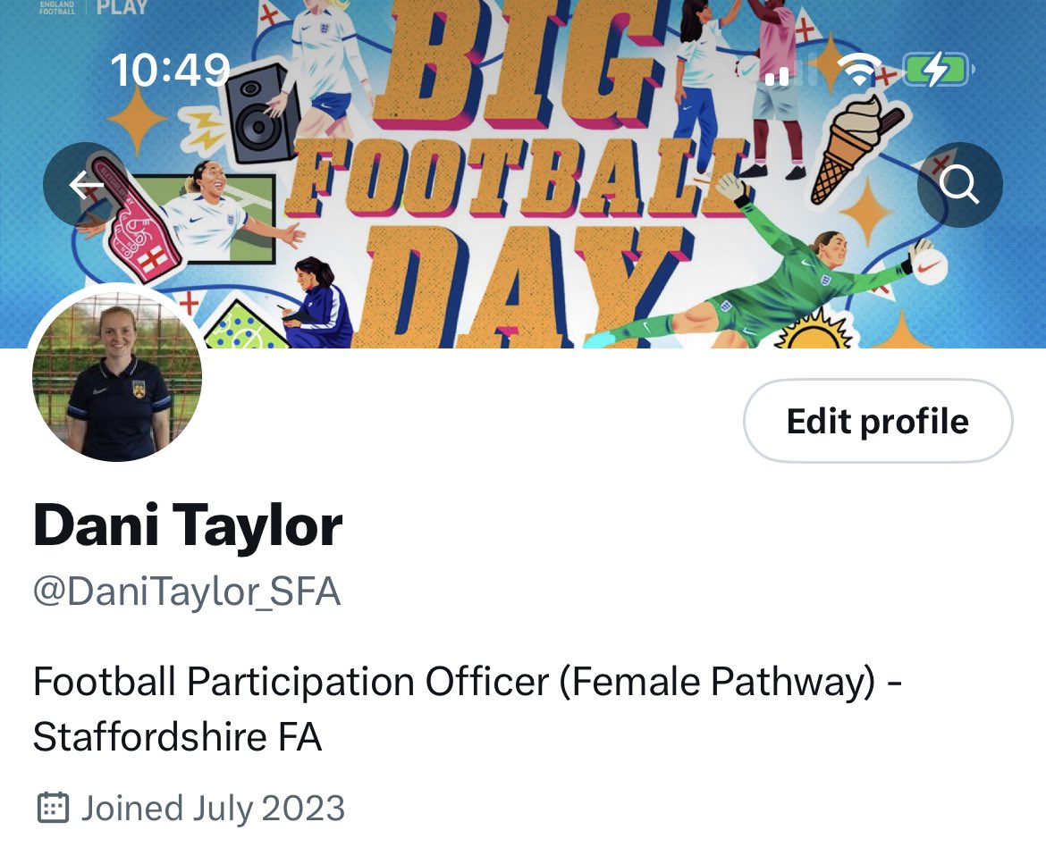I’ve set up a new account due to starting in a new role at Staffordshire FA. Find me @DaniTaylor_SFA for all things Staffordshire Football for Women &amp; Girls