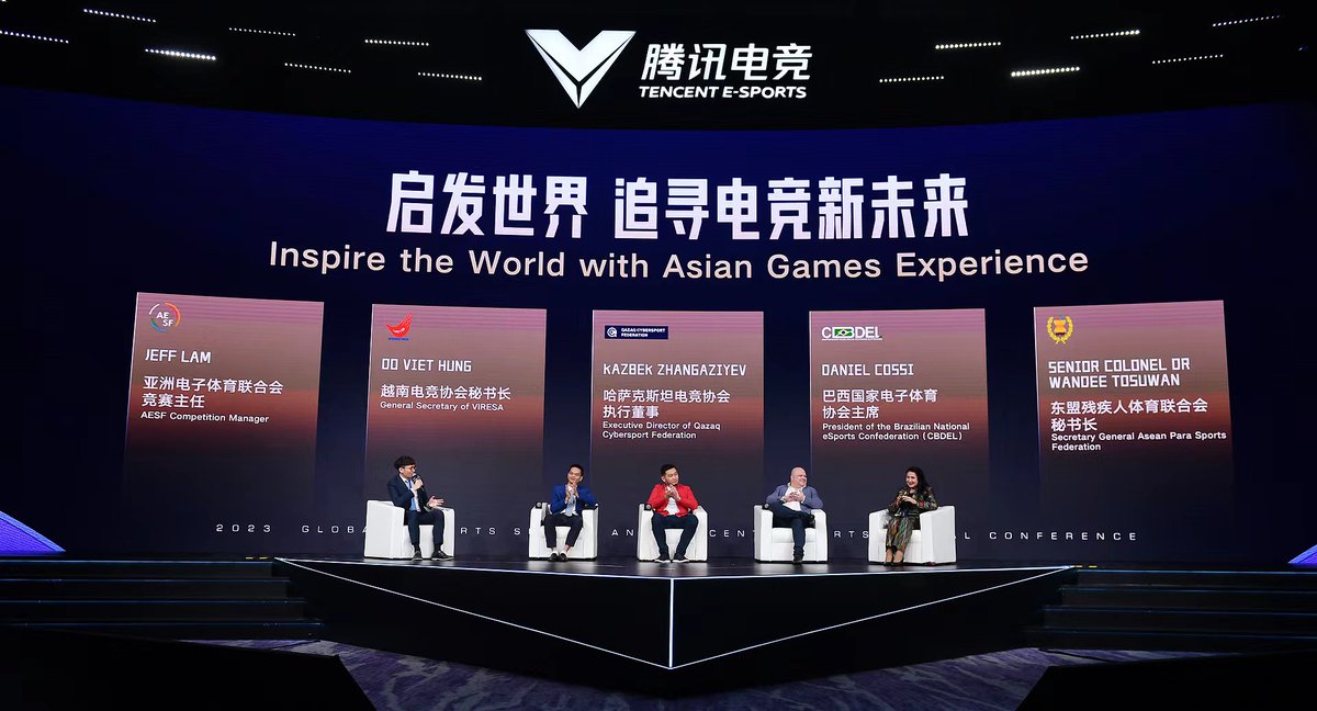 tencent_esports's tweet photo. The 2023 #GlobalEsportsSummit themed #LinktoFuture. Representatives of Esports and sports organizations from many countries including Vietnam, Brazil, Kazakhstan, and ASEAN member shared status of industry growth from the respective countries and regions. #TencentEsports https://t.co/6G38FSeiyO