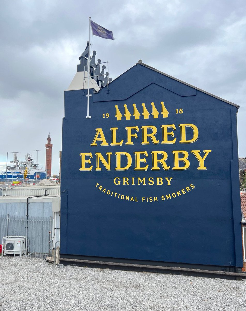 NELCouncil's tweet photo. Traditional signwriting has been completed at @AlfredEnderbyGY on Grimsby Docks by @creativestartuk in the last few weeks. 

What a fantastic project, finishing off the works to restore the building as part of a scheme to invest in historic buildings.

https://t.co/q0znp1Q6DK https://t.co/u0S8c9kazG