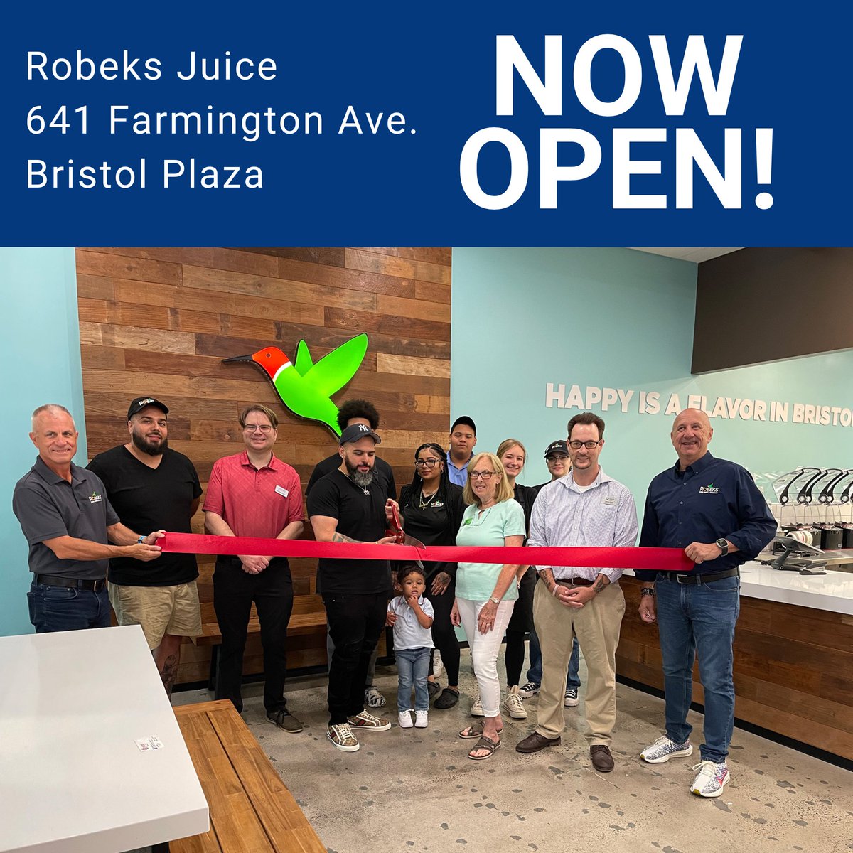 NOW OPEN! Visit Robeks Juice in the Bristol Plaza - Offering fresh juices and smoothies with a multitude of delicious options. Grand Opening Celebration is Saturday, 7/15! #ShopBristolCT #BristolAllHeart