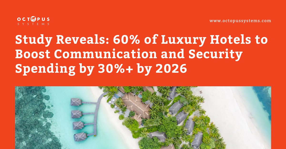 Luxury hotel chains set to surge investment on tech, with communication and security being top sectors.

By spending more in these areas, 32% hoteliers expect operational efficiency levels to improve dramatically over the next three years.

(Data by Communications Specialist Ltd)