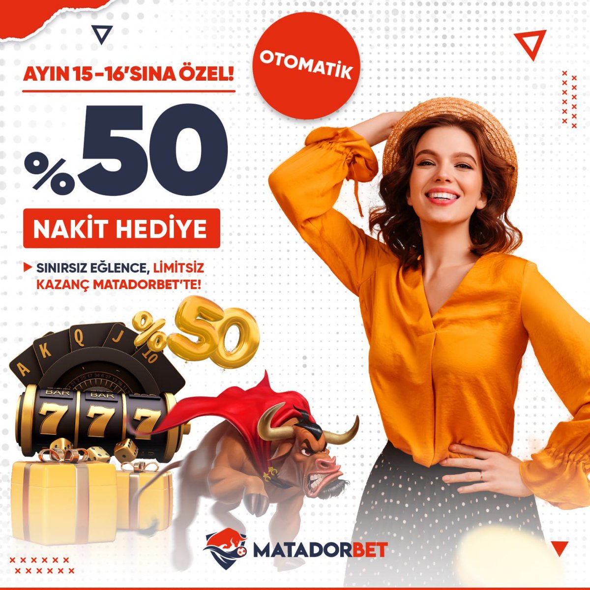 💫 TEBRİKLER %50 2.000 TL NAKİT HEDİYE KAZANDIN! 📆 Ayın 15 ve 16'sına Özel %50 2.000 TL Nakit Hediye! ☑️ Yatırım esnasında ' Ayın 15 ve 16 özel %50 2000 TL Bonus ' seçeneğini seçerek bonusunuzu otomatik olarak kazanabilirsiniz. 📱Matadorbet Giriş: cutt.ly/S9vfwpd