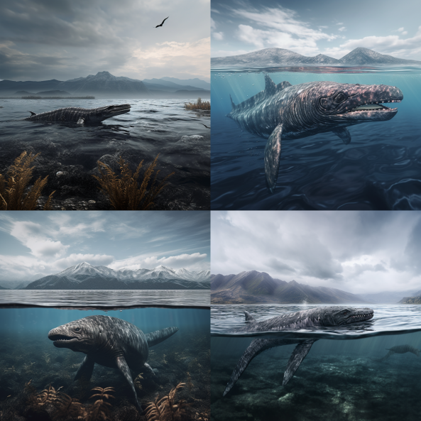 "Step   back in time to the era of the Great Rebirth as colossal ichthyosaurs glide   through the ocean. These magnificent giants reign supreme, their graceful   movements mesmerizing all who witness.🌊🦕 #AgeofRebirth   #ColossalIcthyosaurs #PrehistoricWonders"