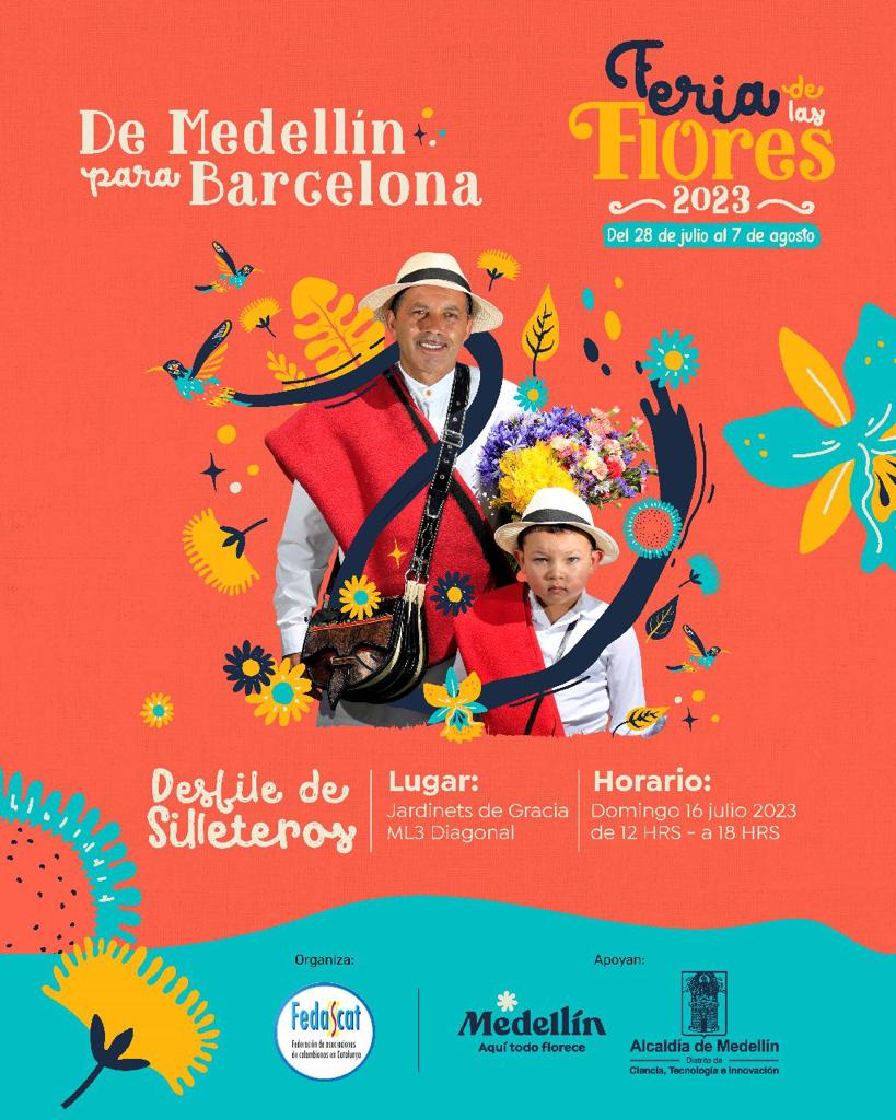 De Medellín a Barcelona 💐💐💐

Los invitamos al desfile de silleteros que tendrá lugar en Barcelona el domingo, 16 de julio.

Organiza: <a href="/fedascat/">FEDASCAT</a> 
Apoya: <a href="/medellin_travel/">Medellín Travel Oficial</a> <a href="/AlcaldiadeMed/">Alcaldía de Medellín</a>