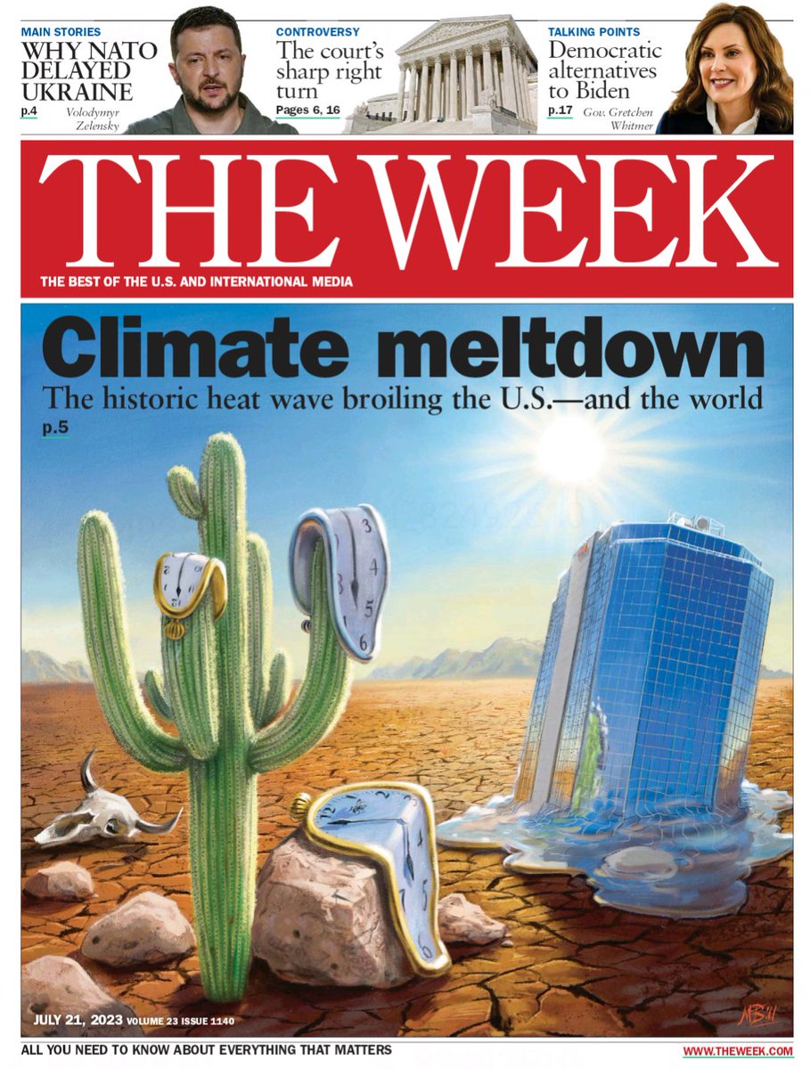This week in extreme weather An ongoing thread of newspaper frontpages from around the world 1/ The Week 'Climate meltdown'