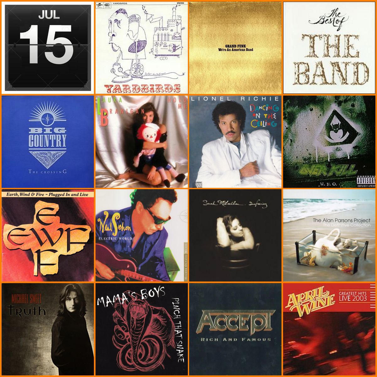 ejpf04's tweet photo. @HoffmanEnrique @Mikehomeseller @CateDailyBoom @TiaColita
#Jul15
Efemérides Julio 15

Albums, EP, DVD

1966 The Yardbirds • Roger The Engineer
1973 Grand Funk Railroad • We're An American Band
1976 The Band • The Best Of The Band
1983 Big Country • The Crossing https://t.co/s4SvFgR4oc