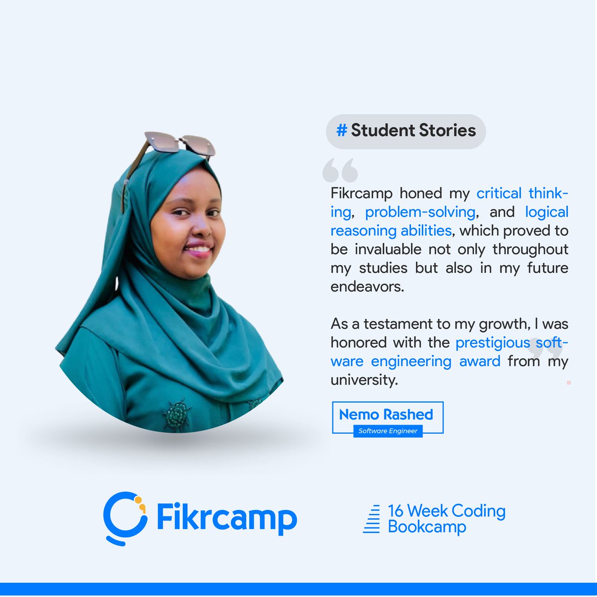 🌟 Embracing Obstacles, Empowering Dreams 🚀✨ Sharing Nemo Rashed journey from societal misconceptions to pursuing her passion in technology. Nemo dives into the challenges, triumphs, &amp; the transformation at the Fikrcamp Bootcamp. 💪🔥 

Full story: 👉🏾 buff.ly/3OeCfnf