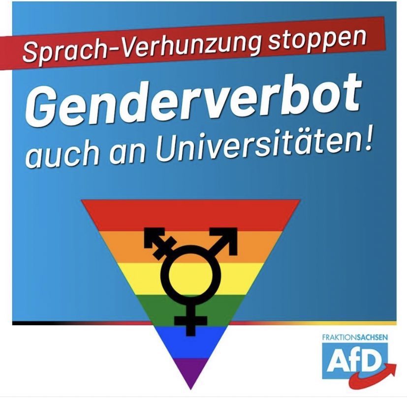 The AfD are reappropriating a Nazi symbol in a campaign to ban gender inclusive language