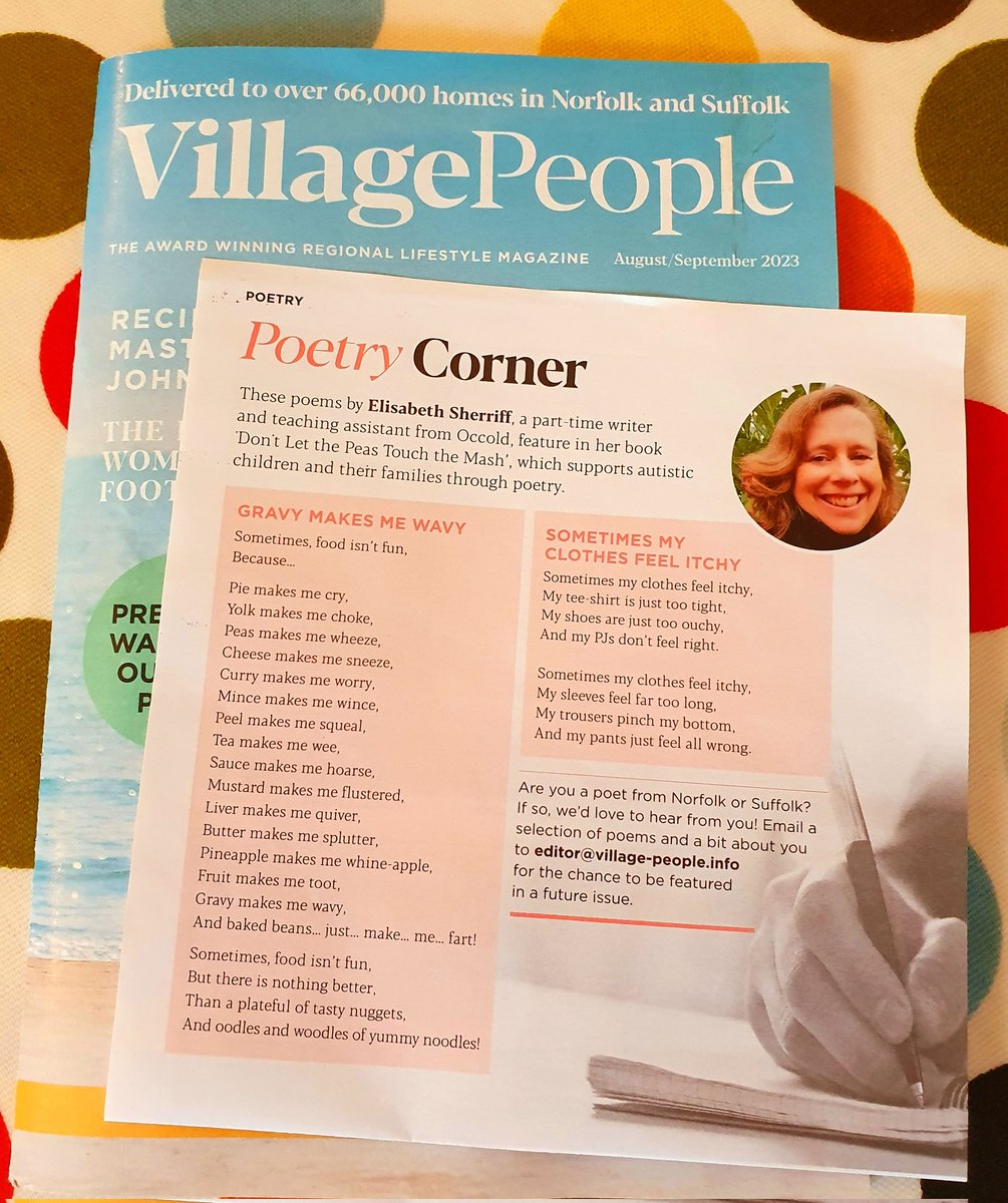 I was in the Village People! 🤠👮‍♂️👷‍♂️🎵 I'll be on BBC Radio Norfolk & Suffolk this evening too. ☺️ elisabethsherriff.com
#poetrycommunity #poetry #poetryforkids #poetryforchildren #autism #autismacceptance #autismawareness #autismfamily #autismsupport #ActuallyAutistic #arfid