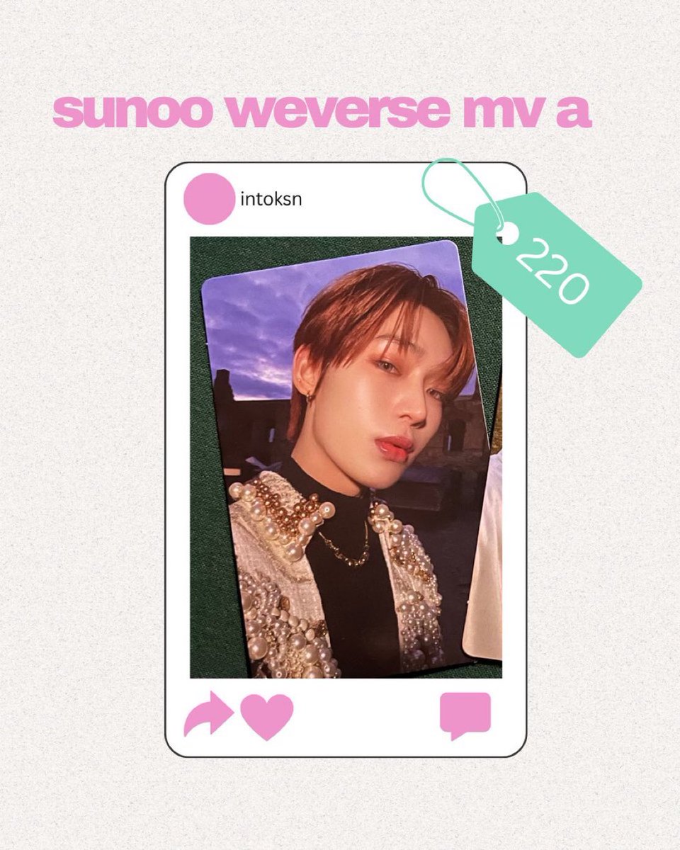 ryecartz's tweet photo. π. . . wts lfb ph κ° #ryecartz κ±
sunoo pearl / dark blood weverse mv a
β° β±220 payo
β° onhand and mint condition
π· reply/dm to claim
π₯» sunoo dark blood full half new concept selca enhypen photocard https://t.co/AnHPvG47NU