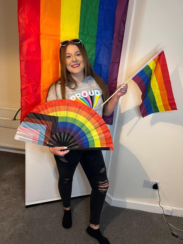 Happy Glasgow Pride day. We hope that everyone celebrating has a wonderful time. Here is a pic of our ex GCCSA VP and current GCC staff member Amie! 🏳️‍🌈