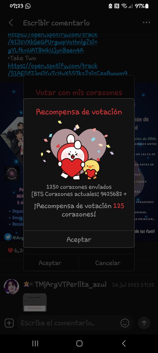 STEFYZAV's tweet photo. @ArgVotaciones Buen dia, dejo mi evidencia

#atakeTwoByBTS
#TakeTwo   @BTS_twt https://t.co/8IfJDGMOyd