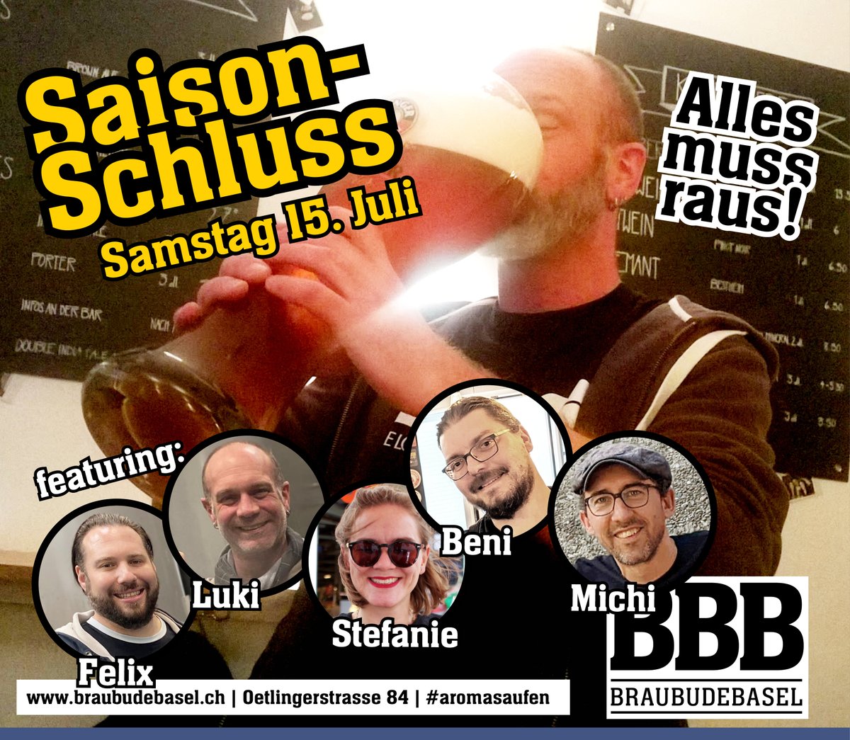 braubudebasel's tweet photo. Auf zur letzten Runde! Heute abend schmeissen die Vereinsmitglieder der #BrauBudeBasel die #Birreria. Die Fässlein müssen geleert werden, denn anschliessend gehen wir in die #Sommerpause bis mitte August. 

#Prost #CraftBeer #Austrinken #saufenmitluki  #Bier #Beer https://t.co/mtdUMAvvPY