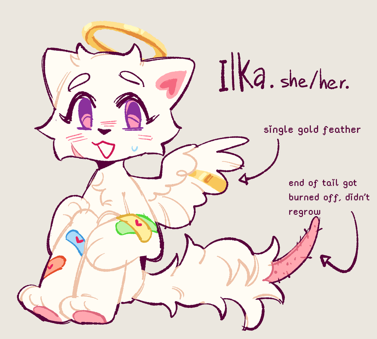 sum doodles, first one is for <a href="/fourleafisland/">bye bye, im on bsky! 🏖️</a> because I think they're very cool c: second is a quick void kitty doodle, and an OC I randomly made.