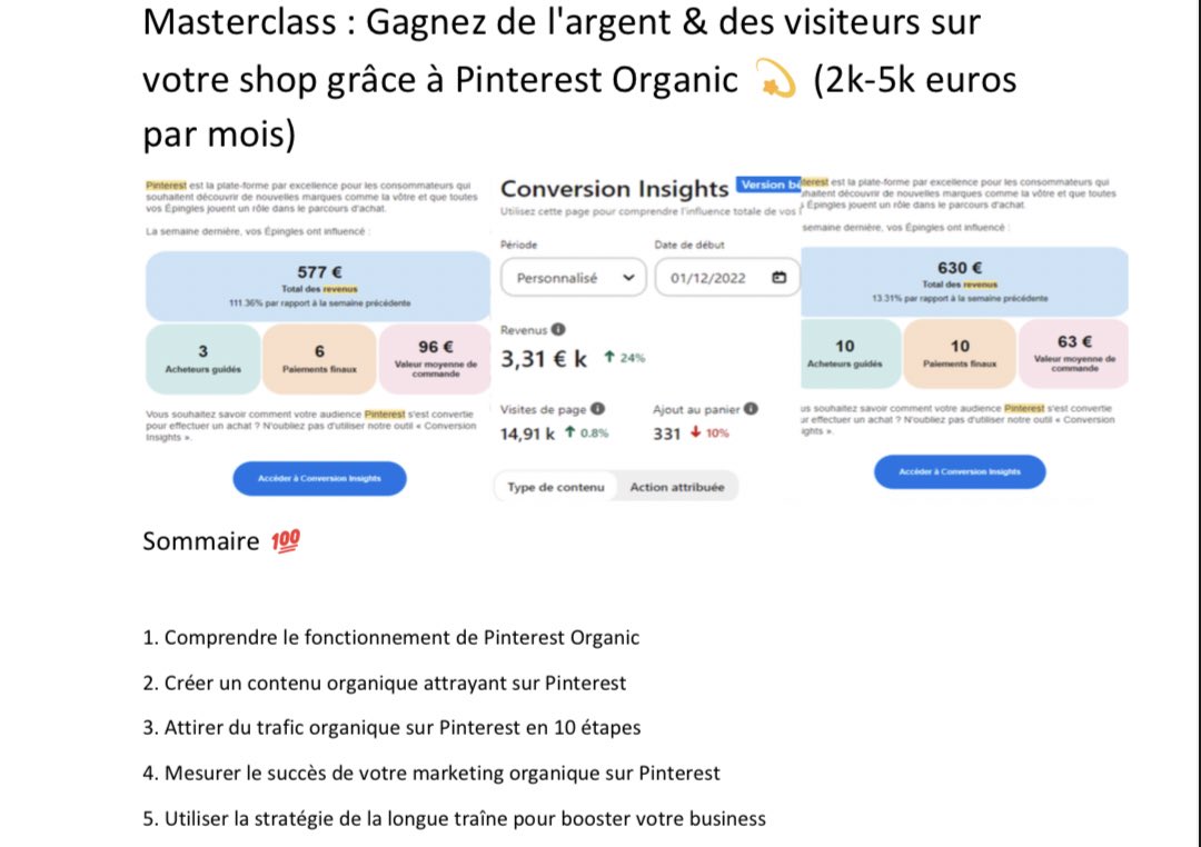 La miff , je vous ai préparé un petit PDF sympa pour les personnes qui veulent faire des ventes en passif avec leurs shops.

Tu peux littéralement faire 2k-5k€/mois, juste en publiant des images sur Pinterest.

Ne loupe pas cette occasion 🫵🏼

Follow, RT, Like et commente « Pin »