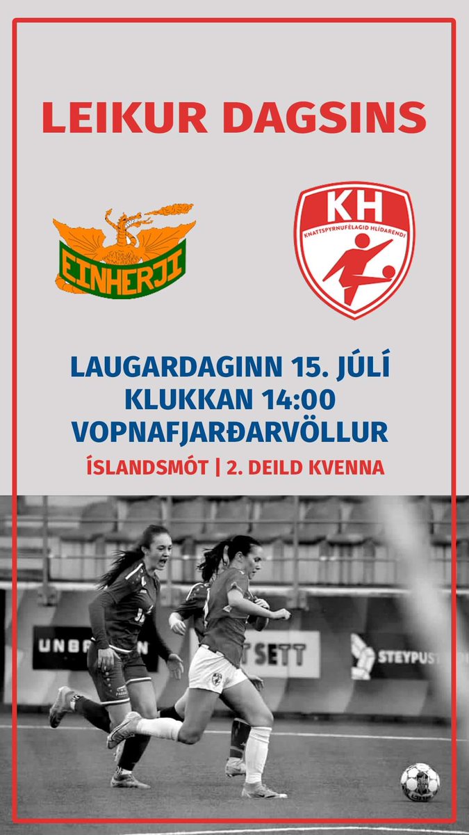 Erum hætt að vera humble, það er gamedayyyyyyy ‼️

KH-ingar eru ekki ókunnugir firðinum fagra enda á framkvæmdarstjóri félagsins farsælan feril með Einherja FC.

Einherji-KH
14:00 á Vopnafjarðarvelli

#KHnation #play2inspire