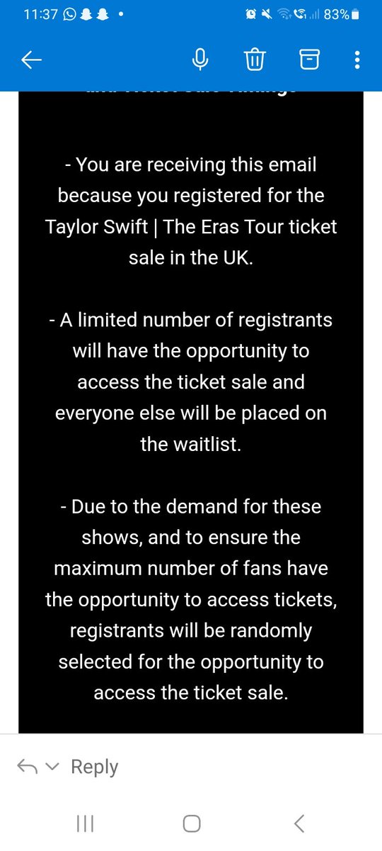 stephers_20's tweet photo. @drljames69 @TicketmasterUK @AEG_Presents That's bad as the way it's worded everyone else wil be placed on the wait list https://t.co/cUL1AguicK