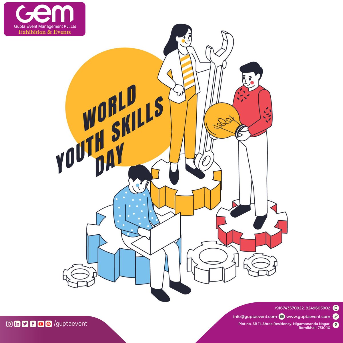 gupta_events's tweet photo. On this World Youth Skills Day, let's promote gender equality in skills development. Everyone deserves an equal opportunity to acquire and apply their skills, regardless of their gender. #WorldYouthSkillsDay2023 #SkillsForAll #GenderEquality  #YouthPotentialUnlocked #guptaevents https://t.co/VbSqN4LQR7