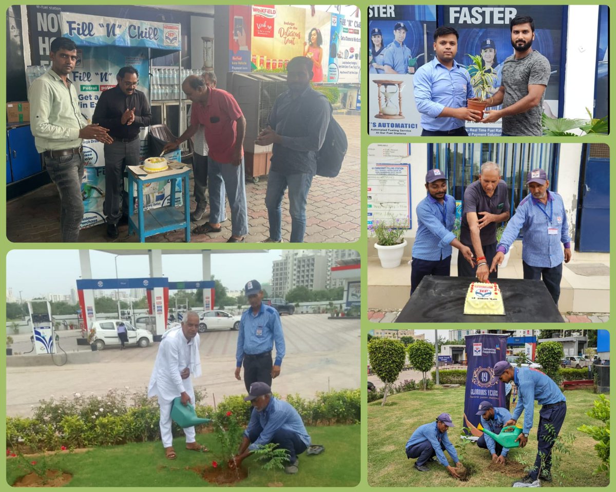 hpcl_gurugram's tweet photo. Celebrating 49 glorious years @HPCL!
Outlets under Gurgaon Retail RO bloom with greenery as we plant trees for a greener tomorrow on #HPCLFoundationDay🌳
Our esteemed customers, dealers &amp; CSAs also joined us, making the celebrations memorable.
@hpcl_retail @Rg03Goel @vkpatel_270 https://t.co/pZnsM8f6w8