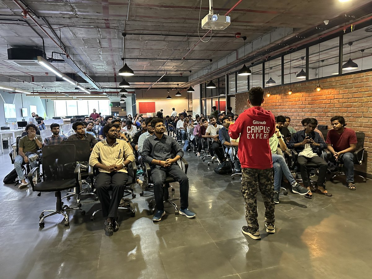 hackthisfall's tweet image. We have @ashwinexe sharing about the amazing resources @GitHubEducation has to provide at #HTFHyderabad city meet-up 🎒

#HTFMeetups #HackThisFall ✨