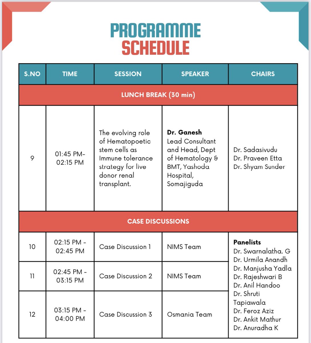 📚 Hyderabad Nephrology Forum is glad to announce a day long session on “Transplant Immunology”. 
💎 Meet the experts in the field and get set to relish upon an academic feast..!
<a href="/SwarnalathaGud2/">Swarnalatha Guditi</a> <a href="/drmanishasahay/">Dr Prof Manisha Sahay</a> <a href="/myadla/">manjusha yadla</a> <a href="/DrPSVali/">Dr P S Vali</a>