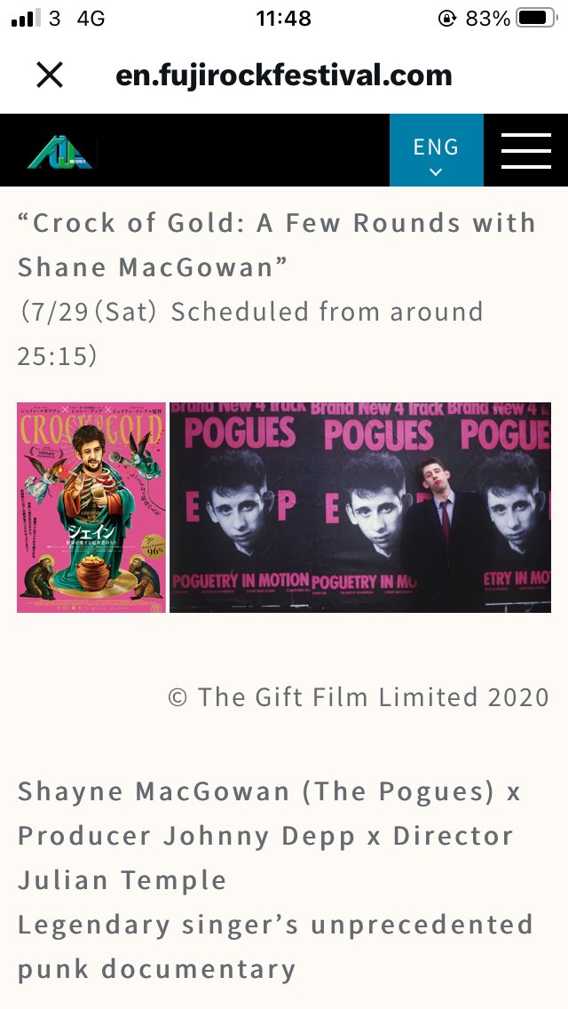 Very much wish we could be at @fujirock_jp for this! Shayne loves loves loves #Japan ! @ShaneMacGowan @poguesofficial @sunstroke_house @infinitumnihil