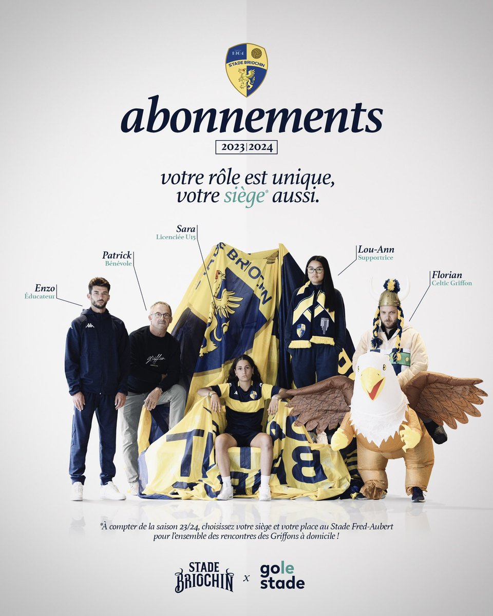𝑽𝒐𝒕𝒓𝒆 𝒓𝒐̂𝒍𝒆 𝒆𝒔𝒕 𝒖𝒏𝒊𝒒𝒖𝒆, 𝒗𝒐𝒕𝒓𝒆 𝒔𝒊𝒆̀𝒈𝒆 𝒂𝒖𝒔𝒔𝒊 🔥

La campagne d’abonnements 23/24 débute dans quelques jours. Toutes les infos à venir !
⏳🔵🟡

#golestade