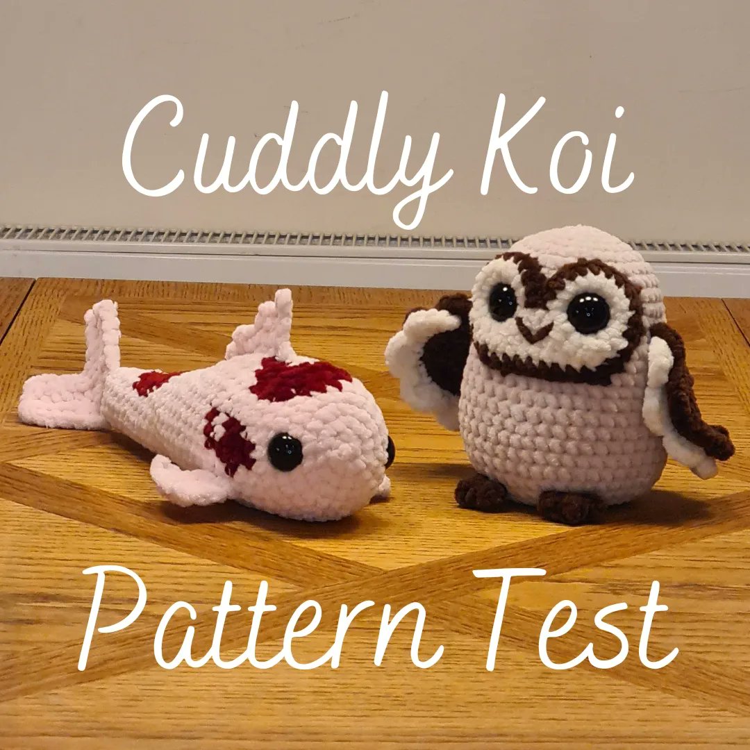 Owl introduces Cuddly Koi, a pattern test for @redmills_crochet 

I don't think I have ever crocheted a plushie that was both graceful and cuddly.

#owlhooks #crochet #amigurumi #smallbusiness #smallbusinessuk #plushie #owl #yarn #handmade #hobbiiyarn #patterntest #koi