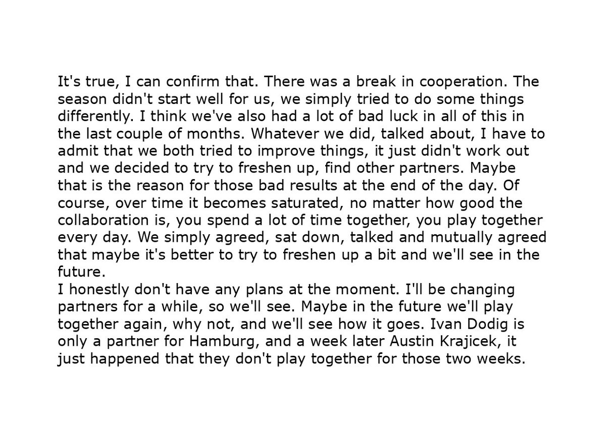 MekticPavicFans's tweet image. ⚠️ MATE AND NIKOLA BROKE THEIR COOPERATION ⚠️

With a heavy heart we are sad to confirm that our favorite doubles pair agreed to continue playing separately 😭💔
These are Mate's words during an interview after winning the mixed doubles title at Wimbledon 👇

#Mektic #Pavic