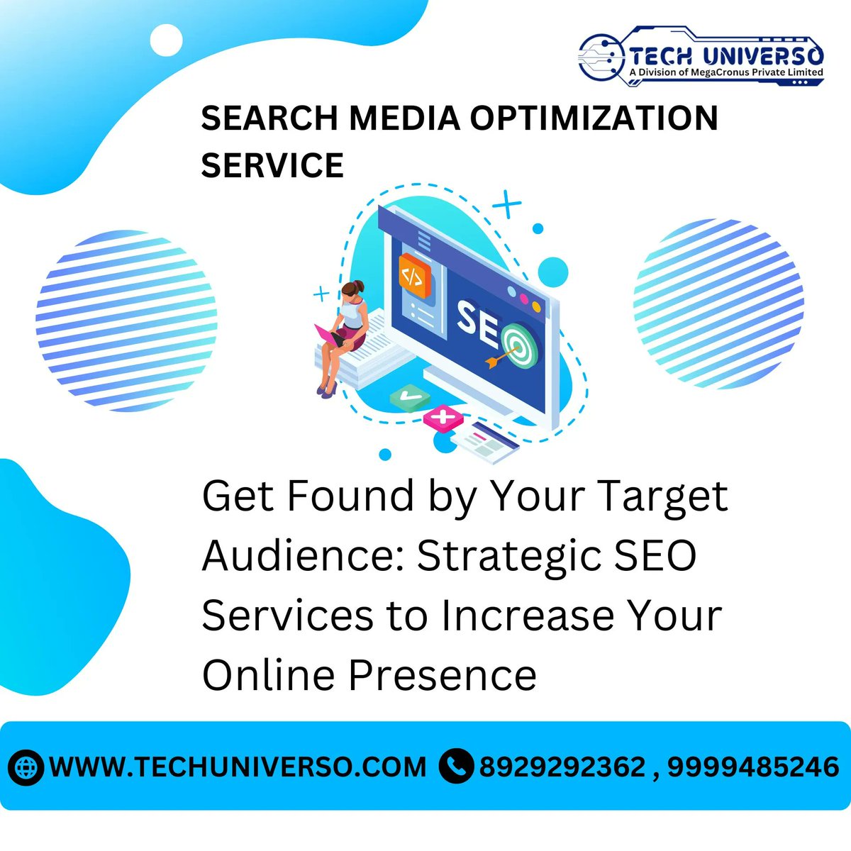 Tech_Universo_'s tweet image. Skyrocket Your Website's Visibility: Unlock the Power of SEO for Top Search Rankings Be Found by Customers: Optimize Your Website with Results-Driven SEO Services #search_engine_optimization #smo #seo_marketing #techuniverso