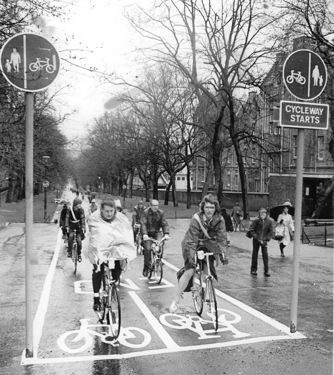 SpokesLothian's tweet image. #MiddleMeadowWalk

👍Fantastic history thread by @cocteautriplets

We can add a few pictures re our 7-year-long late 1970s campaign
1978: #NoCycling
1979: Onsite campaign event
1983: Opening to🚲

🙋‍♀️And here's our (#typewritten!) 1979 campaign document 
-&amp;gt; spokes.org.uk/wp-content/upl…