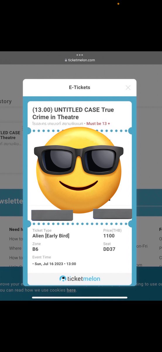 hisfridaynight's tweet image. 📢ขายบัตรงาน UC Alien Early Bird รอบ 13.00 โซน B6 ที่นั่ง DD37 ราคา 1,100 บาท เพราะติดธุระด่วยจี๋ค่า 😭😭

 #UCTrueCrimeInTheatre #untitledcase #salmonpodcast