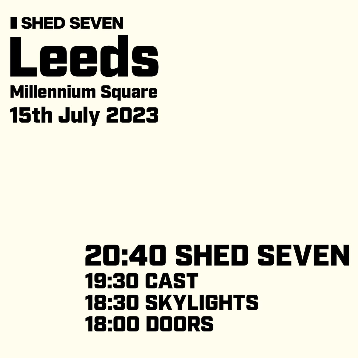 shedseven's tweet photo. LEEDS!!  Let’s chase those rain clouds away together and have one special night! https://t.co/6iibbDq4sV