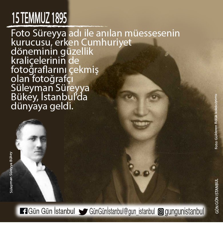 gun_istanbul's tweet photo. #I895 #SüleymanSüreyyaBükey #FotoSüreyya #İstanbul #İstanbulunTarihi
#GünGünİstanbul @istanbulbld
Fotoğrafa ticaret olarak başlayan Bükey,1928’de Tünl’de
‘Foto Süreyya' yı kurdu.1936-1938 arsnda  Atatürk'ün
fotoğrafçılğnı yaptı. Foto,Foto Magazin ,Halivud Dünyası dergilrni
çkrdı. https://t.co/3hpbJ6UZ8O