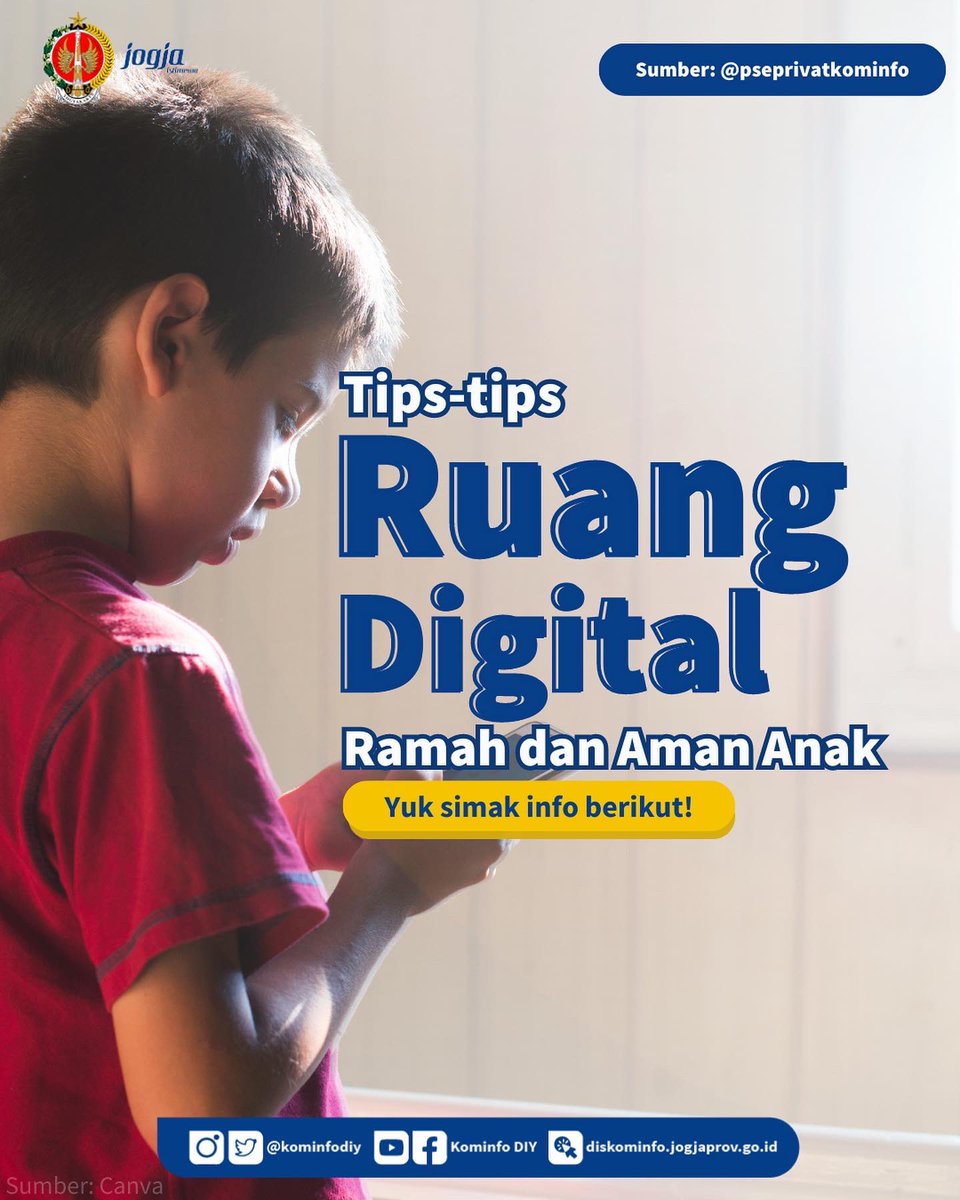 kominfodiy's tweet photo. Hai Sedulur! Siapa nih yang punya anak/keponakan?
Di jaman sekarang ini anak-anak sudah pandai bermain gadget ya. Kita sebagai orang dewasa tentu harus mengedukasi kepada anak-anak tentang ruang digital.
#KominfoDIY
#Jogjaistimewa
#Ruangdigitalanak
#Ramahanak
#Ruangdigital https://t.co/dyb7NmoCmN
