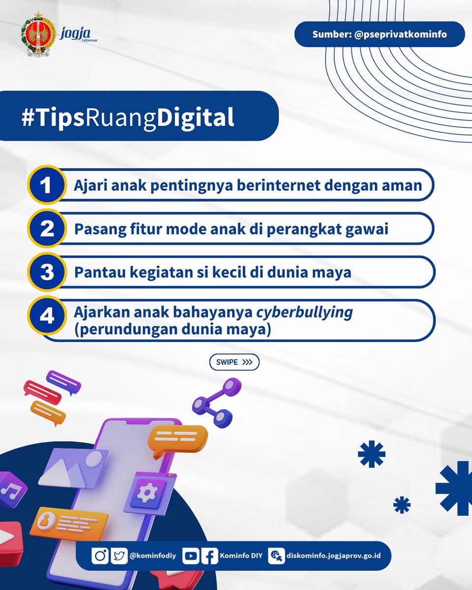 kominfodiy's tweet photo. Hai Sedulur! Siapa nih yang punya anak/keponakan?
Di jaman sekarang ini anak-anak sudah pandai bermain gadget ya. Kita sebagai orang dewasa tentu harus mengedukasi kepada anak-anak tentang ruang digital.
#KominfoDIY
#Jogjaistimewa
#Ruangdigitalanak
#Ramahanak
#Ruangdigital https://t.co/dyb7NmoCmN