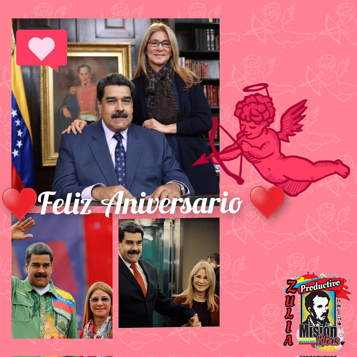 misionribaszul1's tweet photo. #EFEMERIDE//🇻🇪❤🔥 #15 de Julio 2013, 🎂💞#10mo Aniversario de Bodas de nuestro Presidente de la República Bolivariana de Venezuela Nicolas Maduro y la Primera Dama Cilia Flores. Bendiciones colmen sus vidas, Felicitaciones! 🎉 @NicolasMaduro @ConCiliaFlores @_LaAvanzadora https://t.co/bQy9Mi4OEf