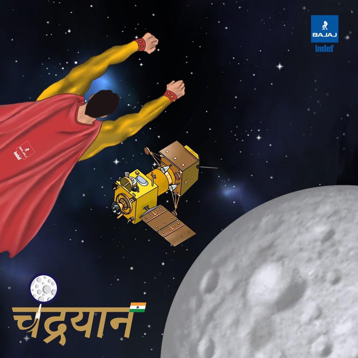 bajajindef's tweet photo. Topical Post: Embark on an inspirational space journey with Chandrayaan-3, as India reaches for the Moon! 🚀

#chandrayaan3 #isro #india #bajaj #indef #herculeshoists #hoists #cranes
#MrHercules #topicalpost https://t.co/fuPcQiPGdm