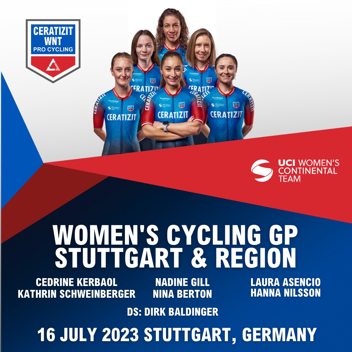CERATIZIT Pro Cycling (@ceratizit_wnt) on Twitter photo Another race on home soil with the <a href="/gpstuttgart/">gpstuttgart</a> tomorrow! 🙌🇩🇪
With <a href="/LisaBrennauer/">Lisa Brennauer</a> as the race director and lots of friends from <a href="/Ceratizit_Tools/">CERATIZIT - Team Cutting Tools</a> taking part in the Brezel Race it is definitely going to be a special day 🤩
Our lineup 👇
#gpstuttgart Another race on home soil with the <a href="/gpstuttgart/">gpstuttgart</a> tomorrow! 🙌🇩🇪
With <a href="/LisaBrennauer/">Lisa Brennauer</a> as the race director and lots of friends from <a href="/Ceratizit_Tools/">CERATIZIT - Team Cutting Tools</a> taking part in the Brezel Race it is definitely going to be a special day 🤩
Our lineup 👇
#gpstuttgart