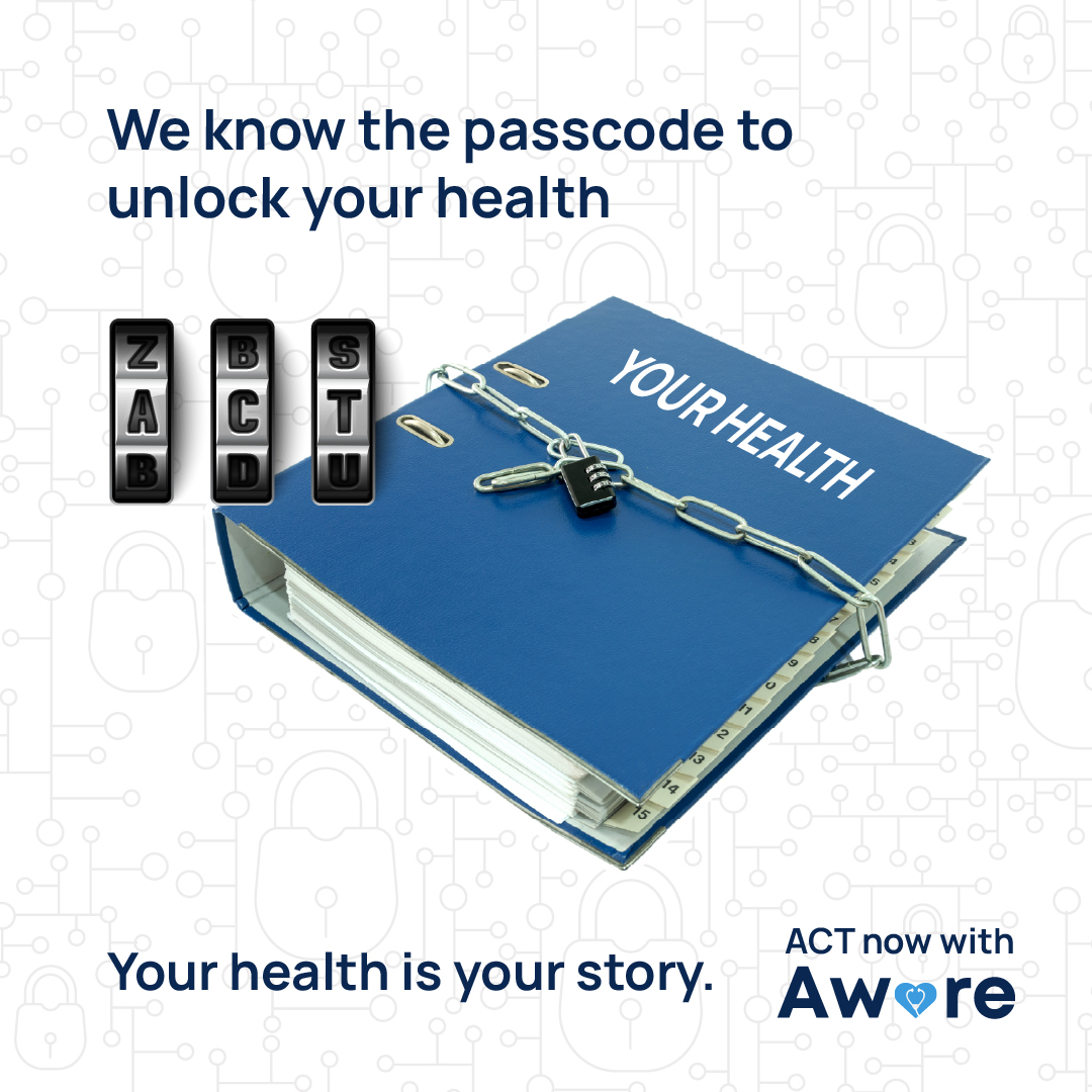 Aware knows the passcode to your health. It's time to ACT - Analyze, Consult, and Treat. Rewrite your health story with us. 

#Aware #HeartHealth #UnlockHealth #HealthStory #ActNow